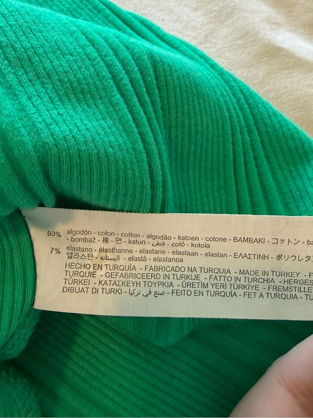 Zara Ribbed Green Tank Top - Picture 3 of 4